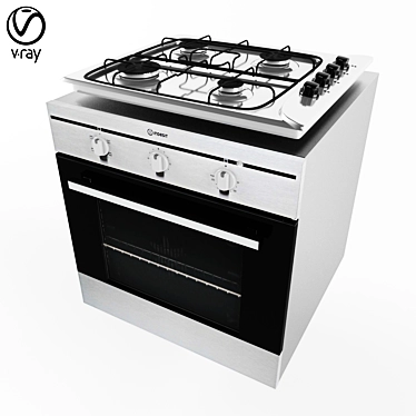 Indesit Gas Oven & Hob 3D model image 1 