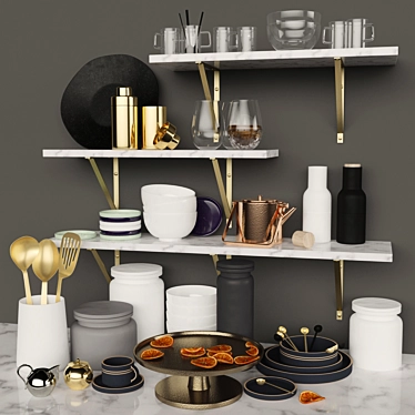 Sleek Dishes Set by CB2 3D model image 1 