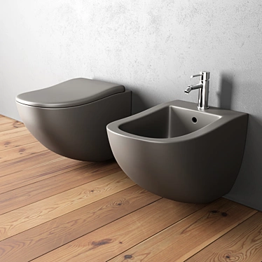 Cielo Fluid Ceramic Bidet 3D model image 1 