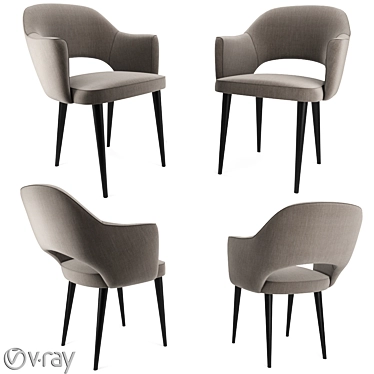 Modern Metal Leg Armchairs by Eero Saarinen 3D model image 1 