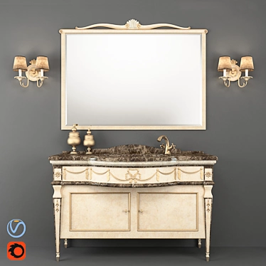Italian designed Silvano Grifoni bathroom console 3D model image 1 