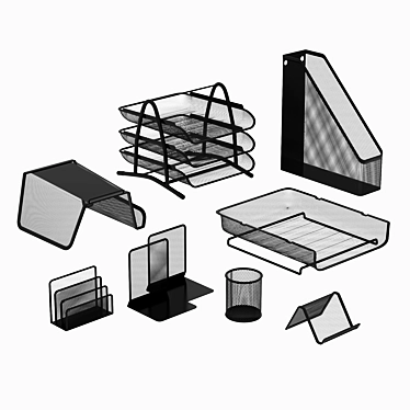 Sleek Stationery Set - Perfect for Office or School 3D model image 1 