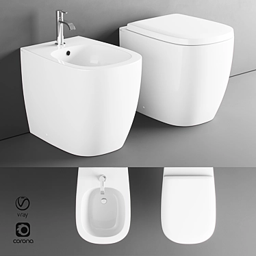 Ovvio Wall-mounted Bathroom Set 3D model image 1 