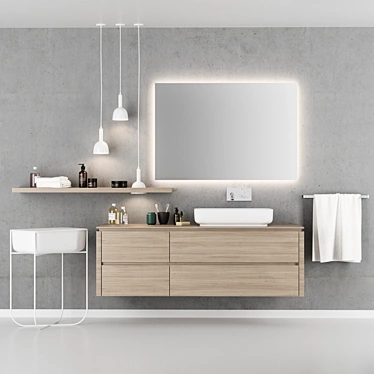 Modern QI Bathroom Furniture Set 3D model image 1 