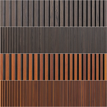 Leto Parallelo Wall Panels: Modern Design, Seamless Texture 3D model image 1 