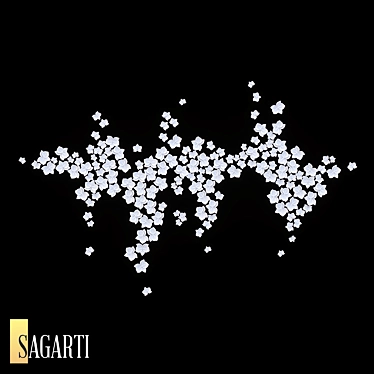 Sagarti Orchid Comp: Handmade Porcelain Wall Decor 3D model image 1 