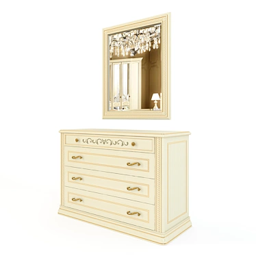 Siena Avorio Chest - Elegant Storage & Mirror 3D model image 1 