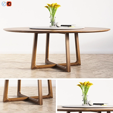 Round Concorde Dining Table: Poliform Design 3D model image 1 