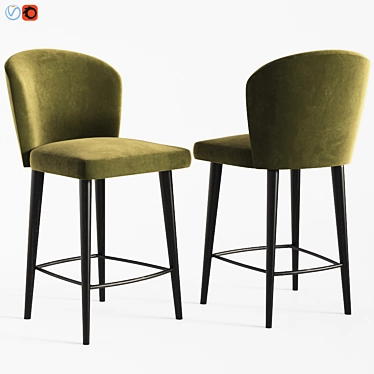 Luxurious Aston Velvet Counter Stool 3D model image 1 