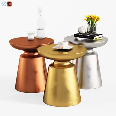 Modern Martini Coffee Tables Set 3D model image 1 