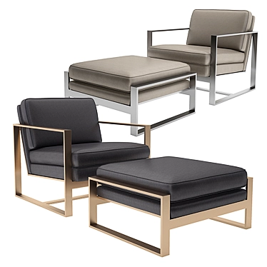 Elegant Alfieri Leather Chair 3D model image 1 