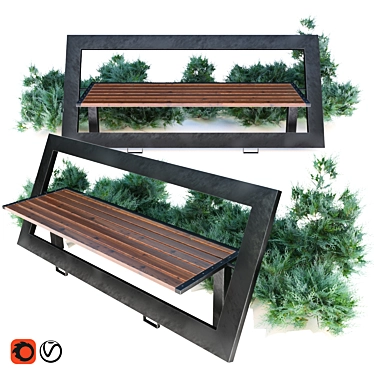 bench with juniper