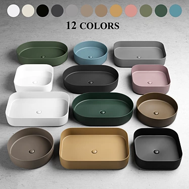 Shui Comfort: Stylish Ceramic Washbasins 3D model image 1 