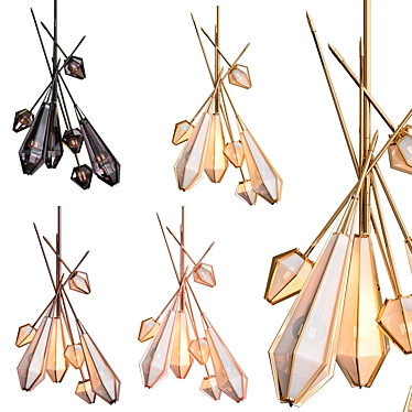 Harlow Floral Chandelier: Timeless Elegance 3D model image 1 