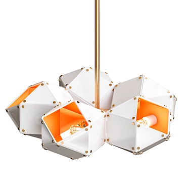 Sleek WELLES 5-Spoke Chandelier 3D model image 1 