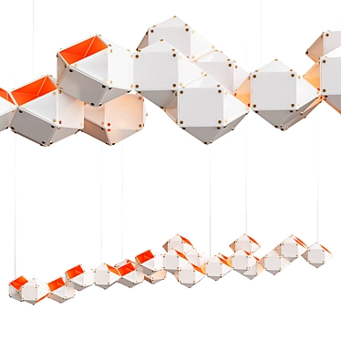 Sculptural Brilliance: WELLES Long Chandelier 3D model image 1 