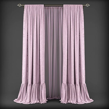 Modern Style Curtains 3D model image 1 