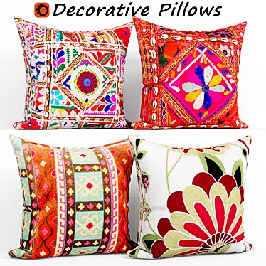 Mediterranean Decorative Pillows Set 3D model image 1 