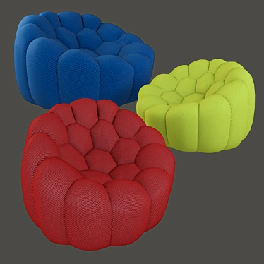 Rochebobois Bubble Armchair: Modern Elegance in Compact Dimensions 3D model image 1 