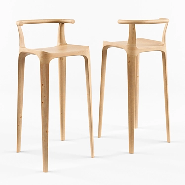 Elegant Elka Stool: Design by Oscar 3D model image 1 