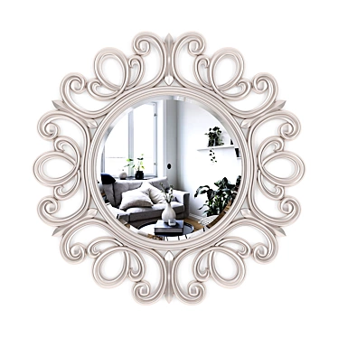 Elegant Round Mirror by F.A.L 3D model image 1 