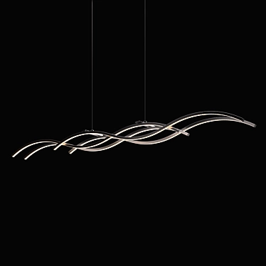 Sleek Silver LED Linear Suspension 3D model image 1 