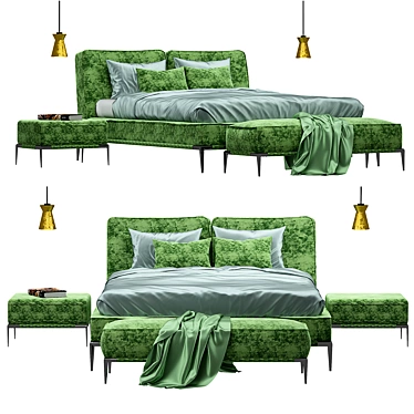 Elegant Roche Bobois Ellica Bed 3D model image 1 