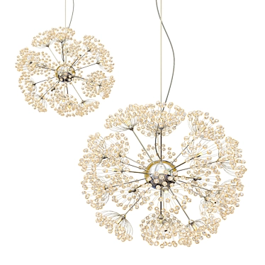 Dazzling Crystal Flower Chandelier 3D model image 1 