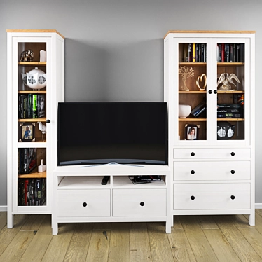 Classic Hemnes Display Cabinet 3D model image 1 