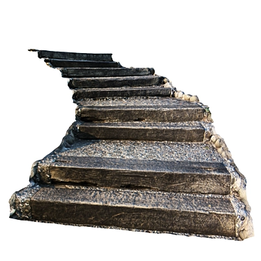 Stairs made of stone and wood for the landscape