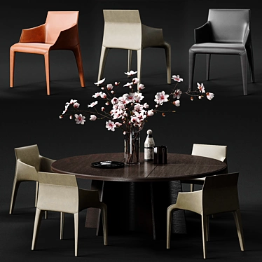 Modern Elegance: Seattle Armchair & Kensington Table 3D model image 1 