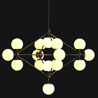 Modo Chandelier - Black Cream Elegance 3D model image 1 