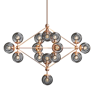 Bronze Smoke Modo Chandelier: A Stunning Roll & Hill Creation 3D model image 1 