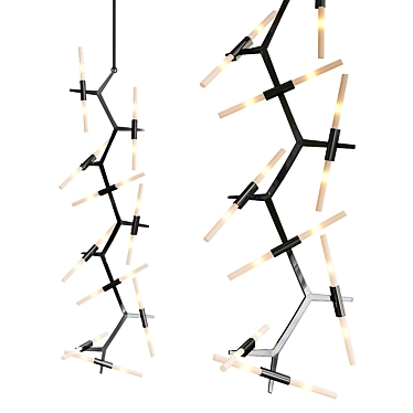 Elegant Agnes Black Chandelier 3D model image 1 