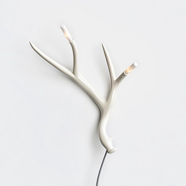 Elegant Deer Antler Wall Sconce 3D model image 1 
