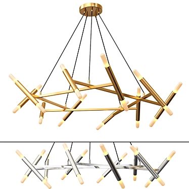 Petite Pentagone Chandelier - 1356 3D model image 1 