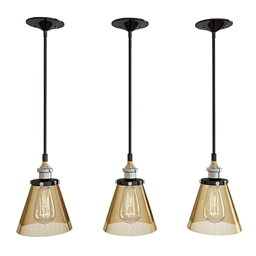 Vintage Industrial Pendant Light 3D model image 1 