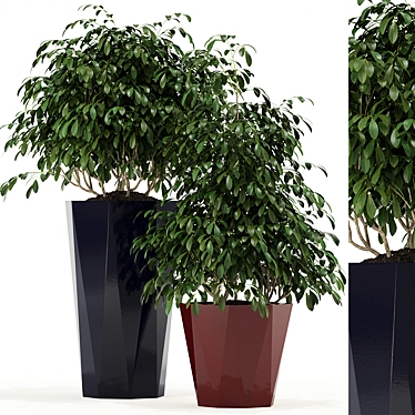 Modern FACET Planters: Elevate Your Space 3D model image 1 