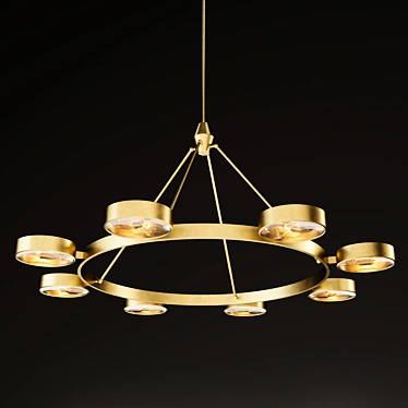 Elegant Montesquieu Round Chandelier 3D model image 1 