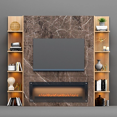 Title: Majestic Oak Tv Stand 3D model image 1 