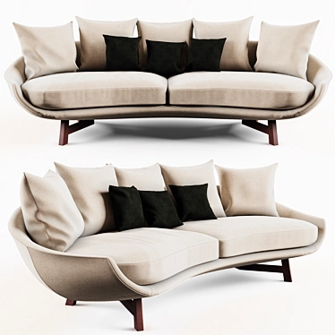 Desiree Avi ES: Stylish & Spacious Sofa 3D model image 1 