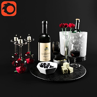 Wine set & roses