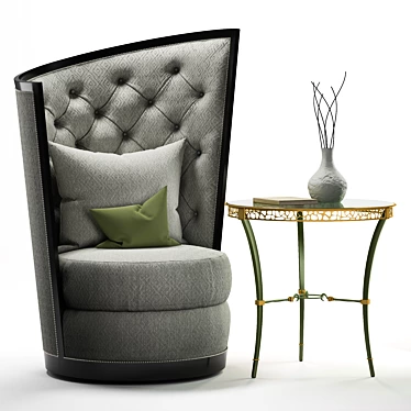 Elegant Calypso Chair & Bolero End Table 3D model image 1 