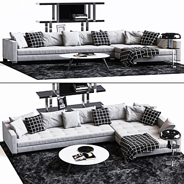 Modern Minotti Set: Pollock Sofa, Brisley, Sullivan, Dalton - 13 Pieces 3D model image 1 