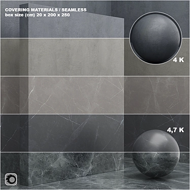 Seamless Coating Set: Marble, Stone, Plaster 3D model image 1 