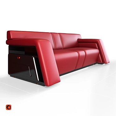 Elegant Burgundy Sofa 3D model image 1 