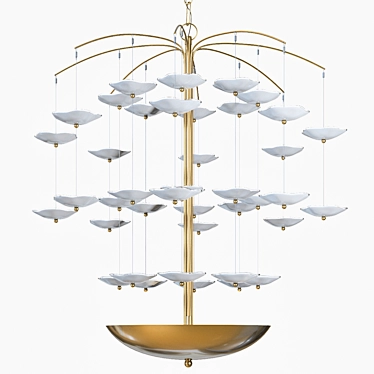 Elegant Leighton Cascading Chandelier 3D model image 1 