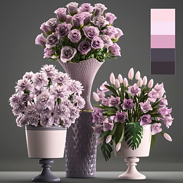 Floral Harmony Collection 3D model image 1 