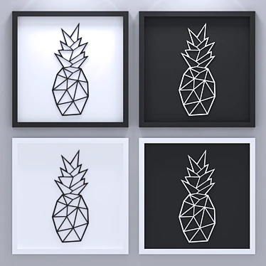 Geometric Pineapple Frame 3D model image 1 