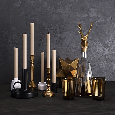 Elegant Deer Joshua Decorative Set 3D model image 1 